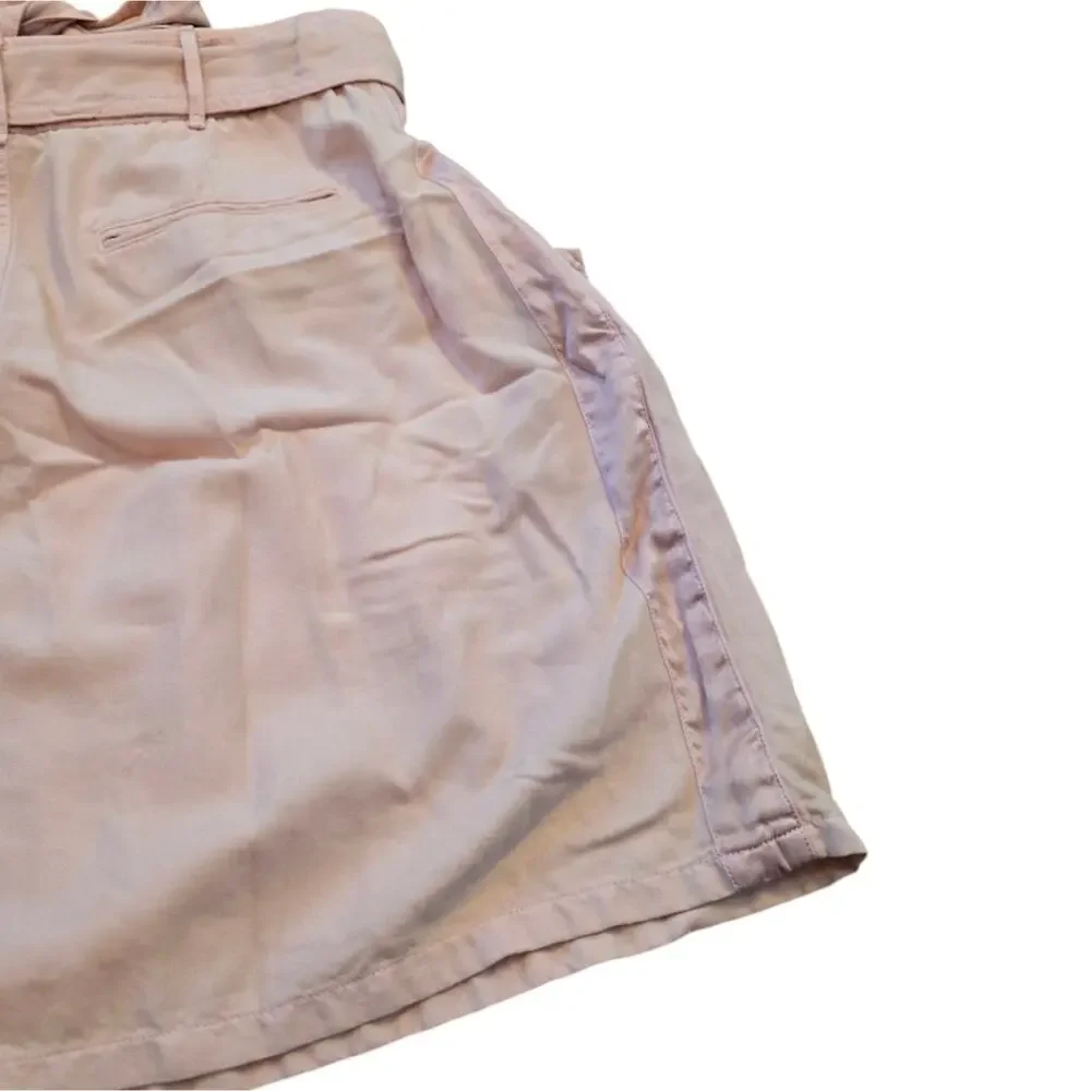 Rebecca Taylor pale Pink Silk Blend Super Soft Belted Pleated Skirt Size 8‎
